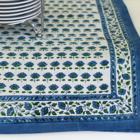 Blue Bhuti square Tablecloth
