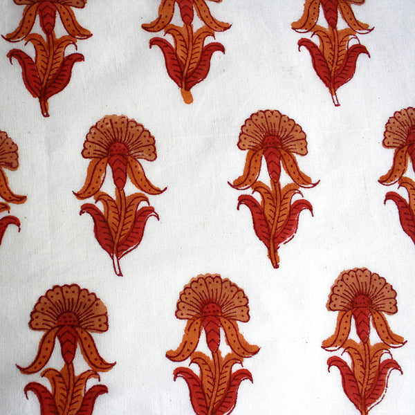 Rust floral woodblock print napkins