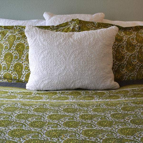 Paisley Duvet Cover in green - Khush Rang Textiles