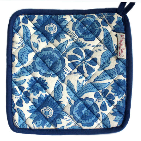 Blue Sunflower Potholder