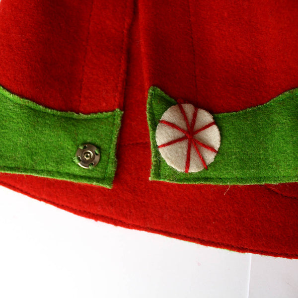 Hand stitched button tree skirt