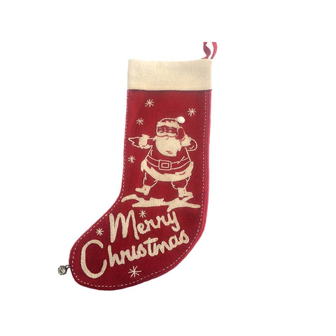 Dancing Vintage Santa Stocking with Bell