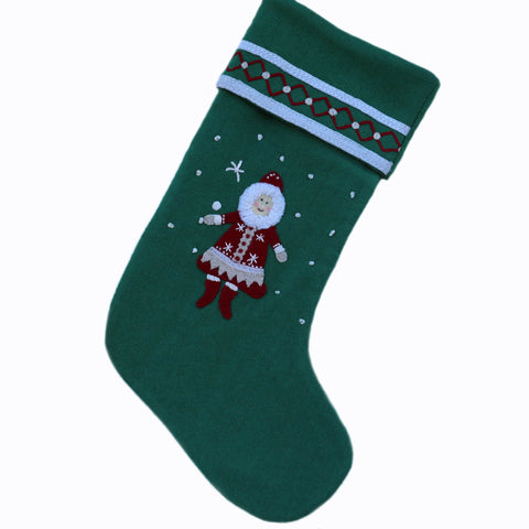 Mrs Clause Eskimo wool felt embroidered Stockings