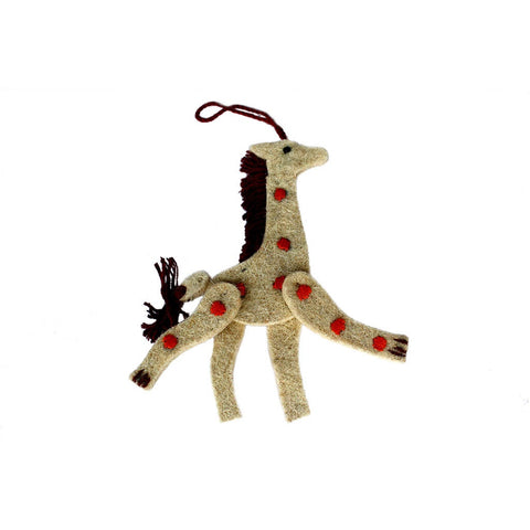 Giraffe Coco fibers ornament with Hand embroidered embellishments