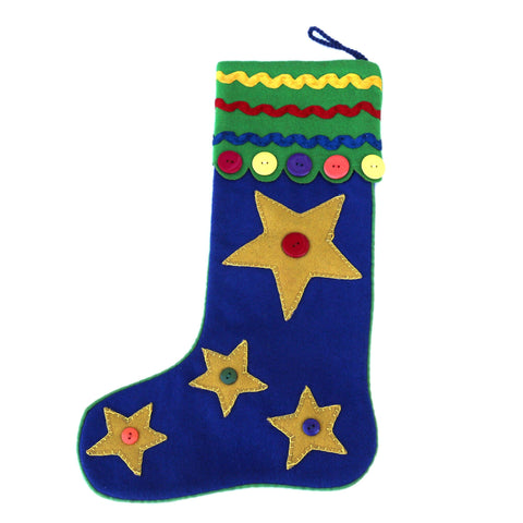 stary night blue Christmas stocking