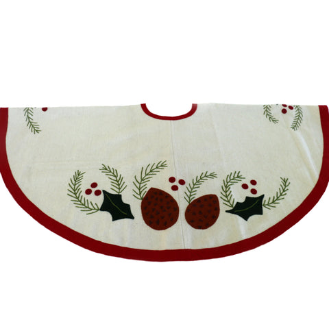 Acorns and Christmasberries  tree skirt
