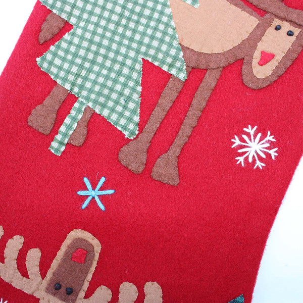 wool felt moose christmas stocking