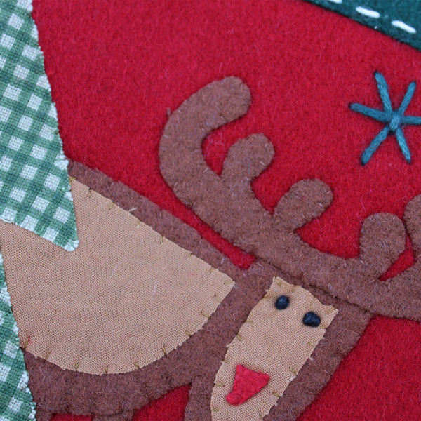 wool felt moose christmas stocking