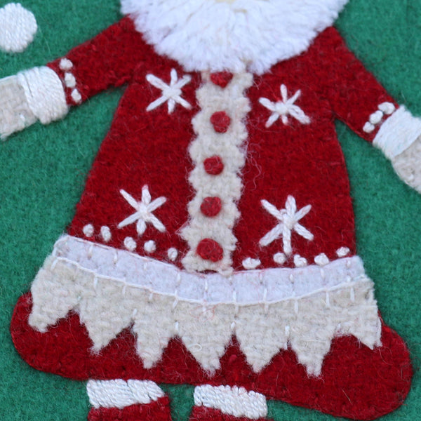 Mrs Clause Eskimo wool felt embroidered Stockings