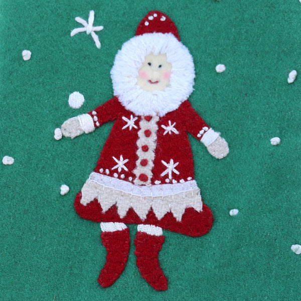 Mrs Clause Eskimo wool felt embroidered Stockings
