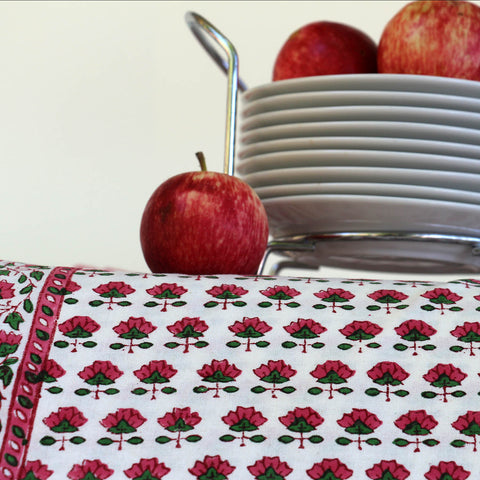 Pink Bhuti square Tablecloth