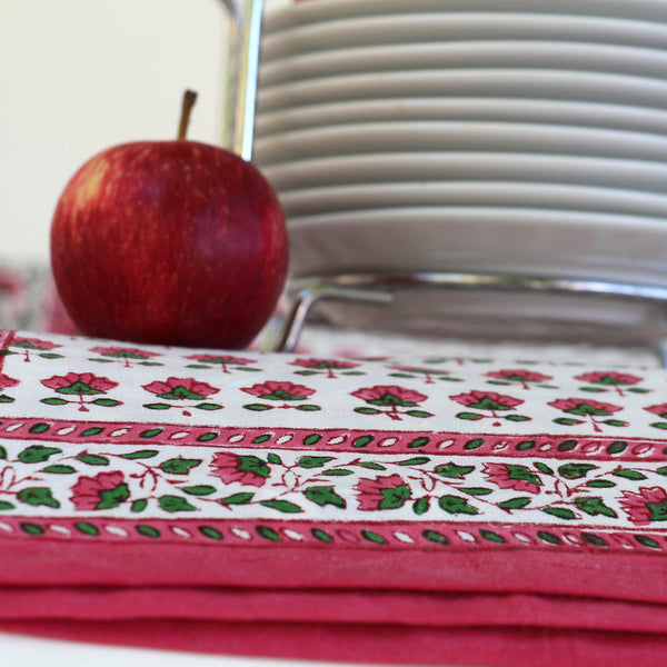 Pink Bhuti square Tablecloth
