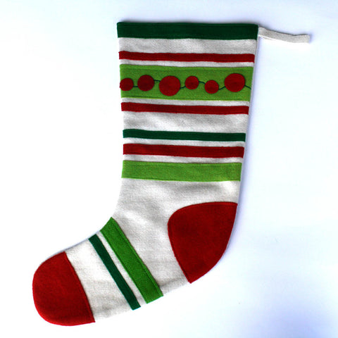 Retro striped red toe stocking